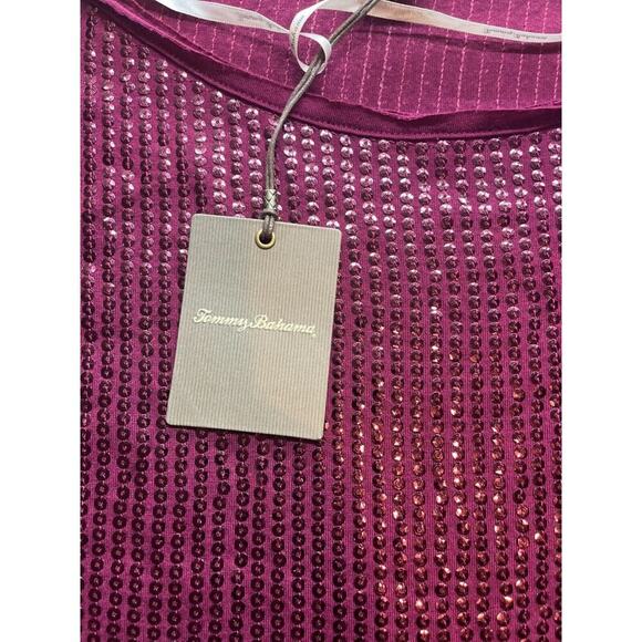 Tommy Bahama‎ Women’s Large Red Beaded Sequins Short Sleeve Blouse NWT - Picture 3 of 5